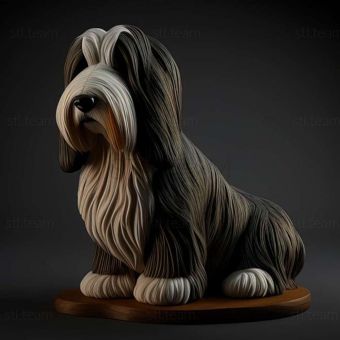 3D модель Бородатая собака колли (STL)